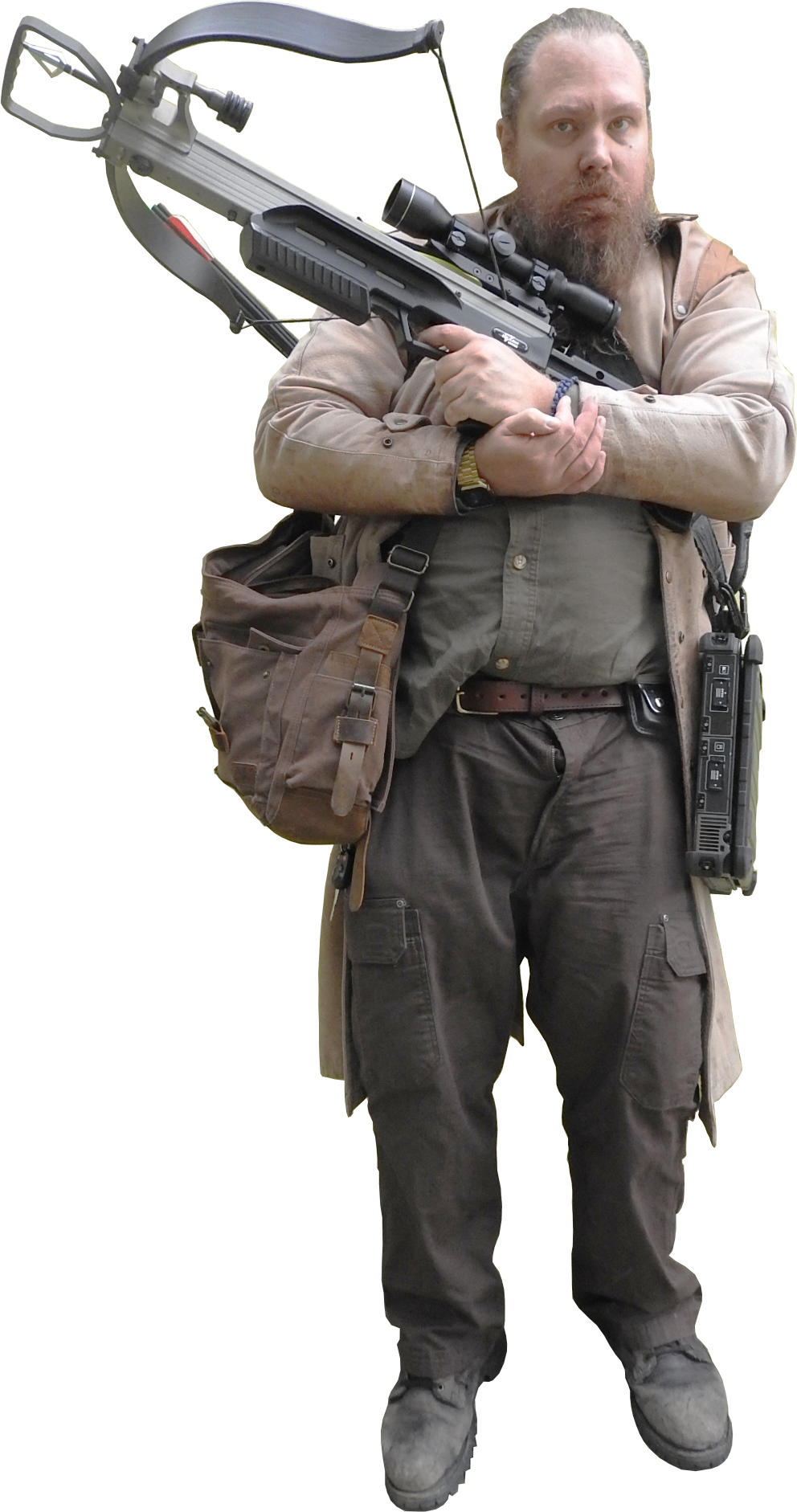 Character CJS Hayward holding a crossbow