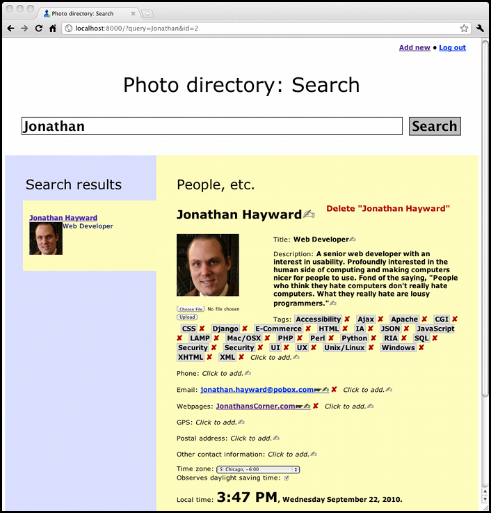 A screenshot of Hayward\s free intranet employee photo directory