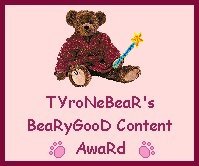 Tyrone Bear's Beary Good Content Award