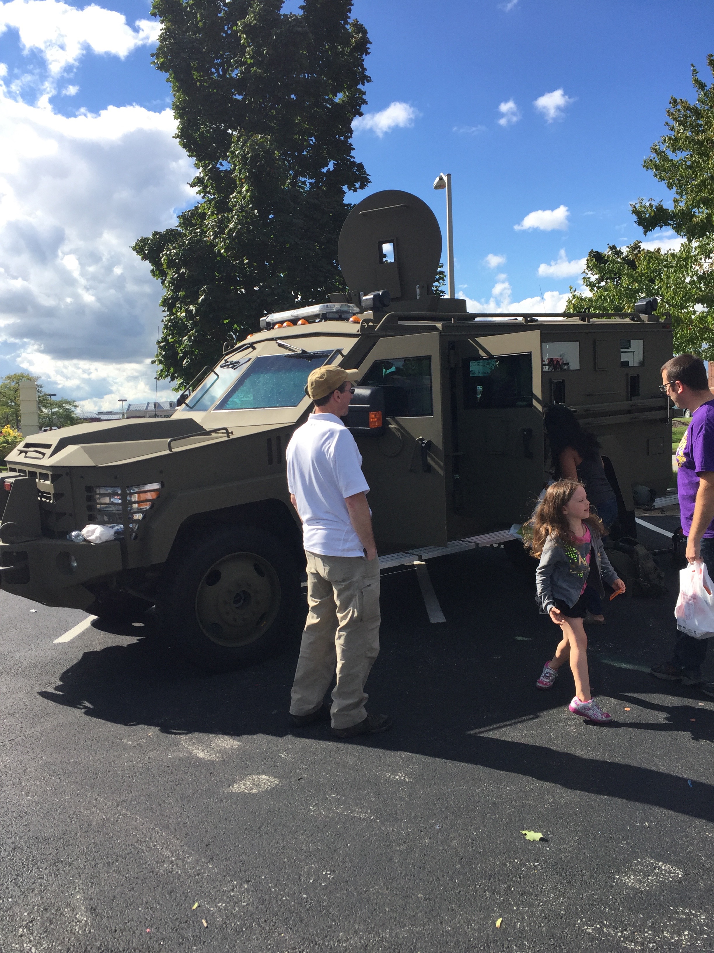 An armored military vehicle