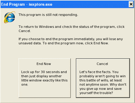 Windows dialog не отвечает