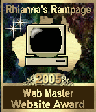 Rhianna's Rampage Web Master Website Award