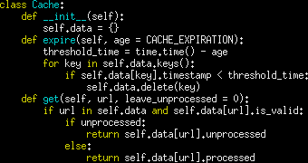 A screenshot of some code in a default xterm from an EeePC.